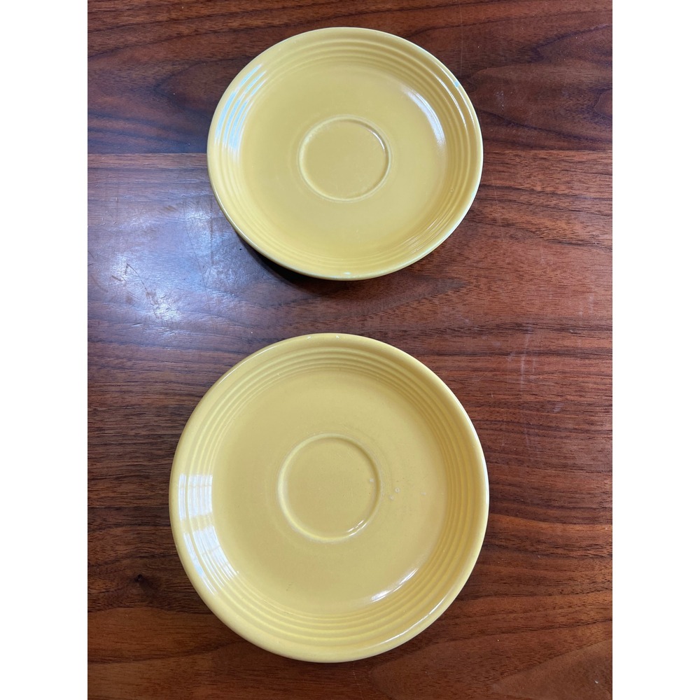 Genuine Fiesta‎ Ware Yellow Saucer Set of 2 vintage